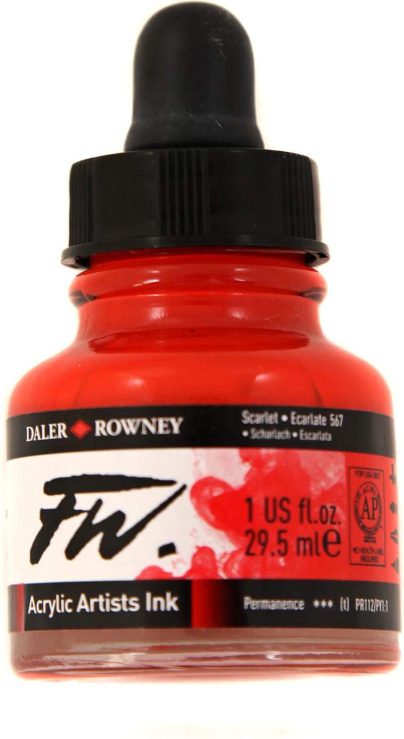 FW ACRYLIC INK 1OZ SCARLET