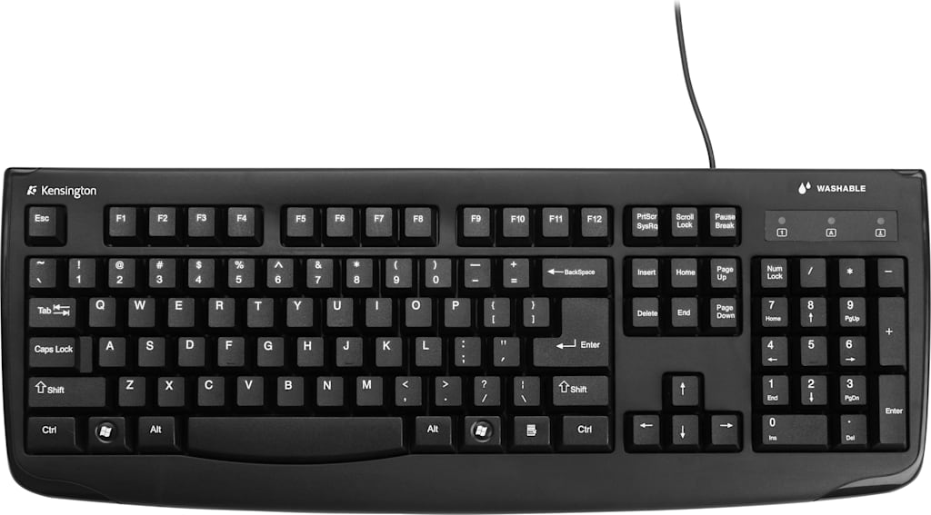 Kensington Pro Fit USB Washable Keyboard, Black - ONLINE ONLY