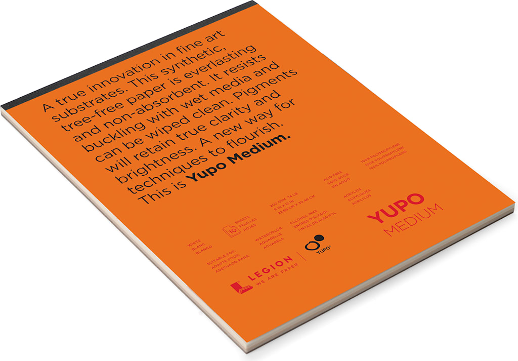 YUPO WHITE WATERCOLOR PAD 9X12 10 SHEETS