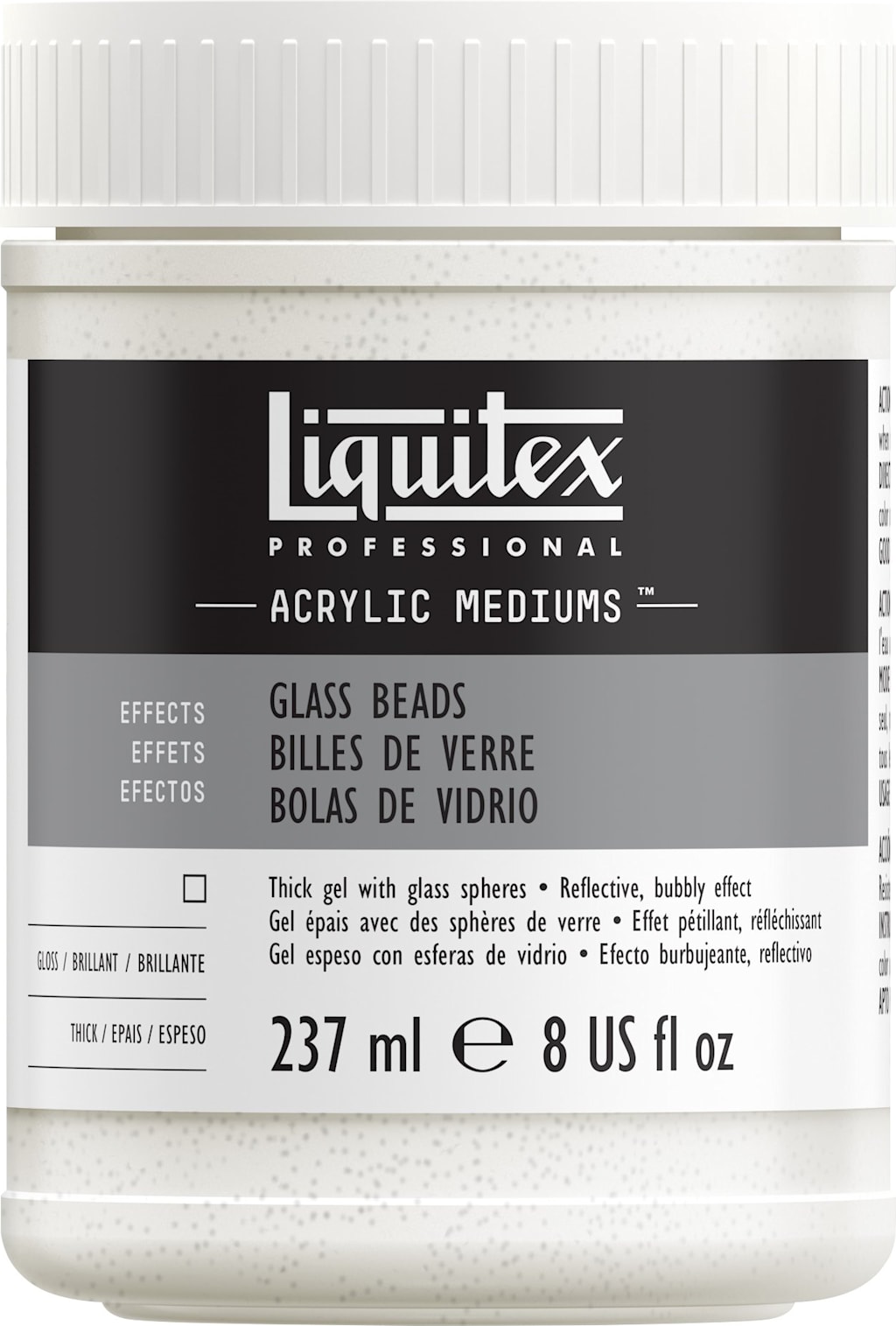 ACRYLIC MEDIUM TEXTURE GEL GLASS BEADS 8 OZ