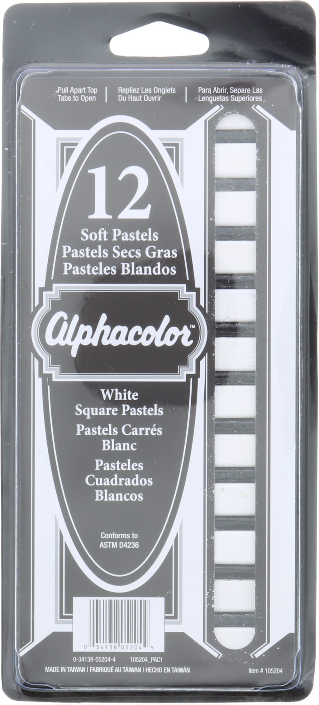 ALPHACOLOR PASTELS 12 STICK PACK WHITE