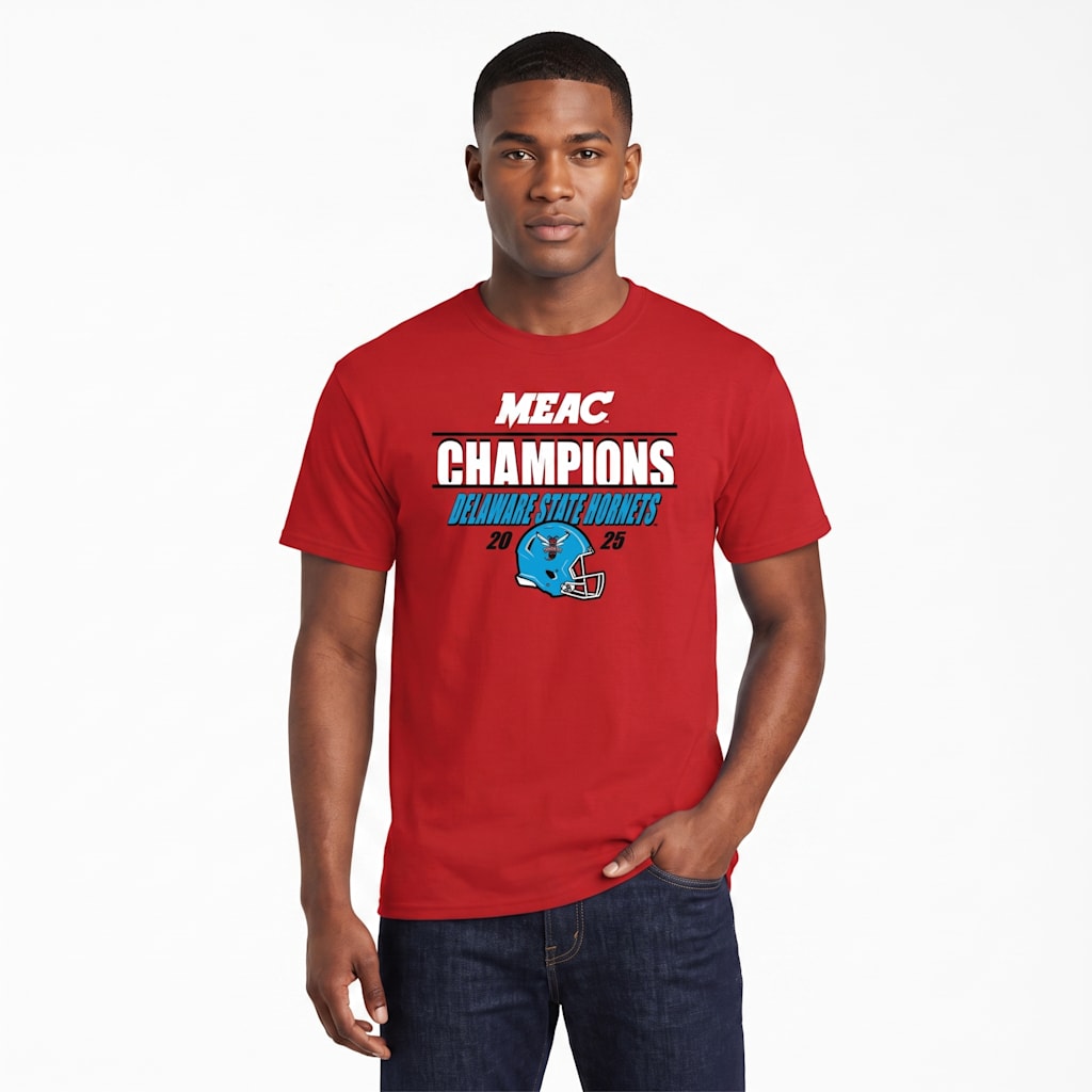 Delaware State University Football 2025 MEAC Regular Season Champions Short Sleeve T-Shirt