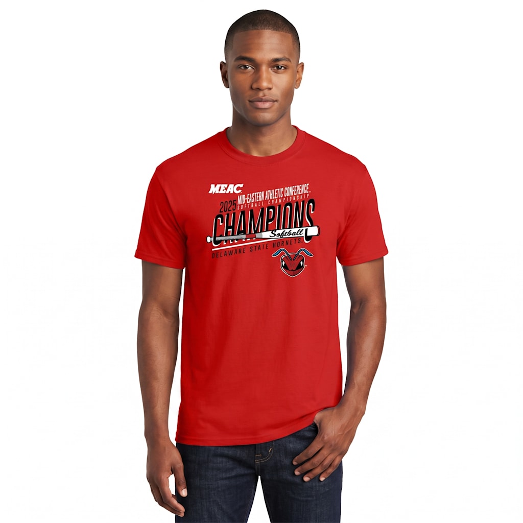 Delaware State University Softball 2025 MEAC Tournament Champions Short Sleeve T-Shirt