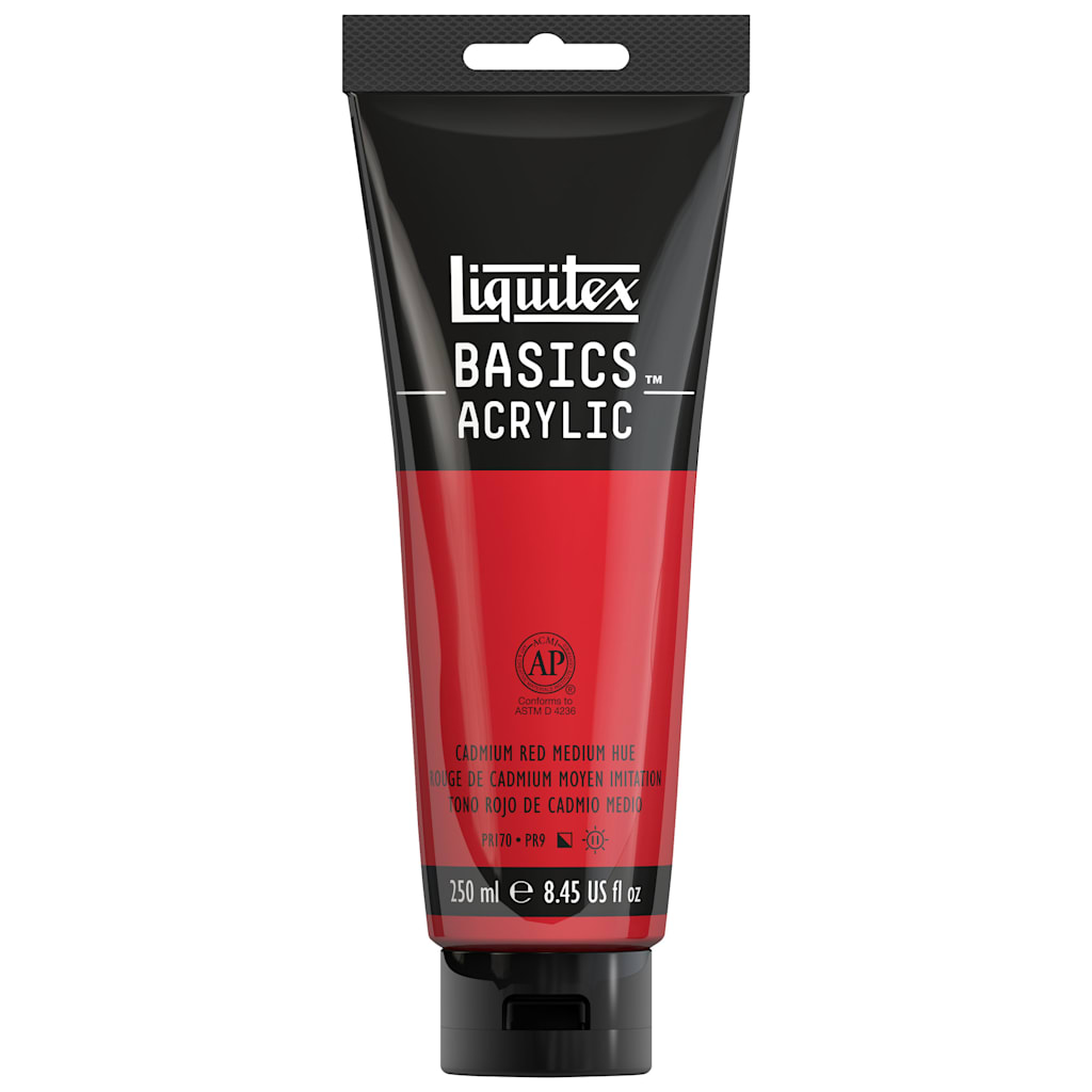 BASICS ACRYLIC 250ML CADMIUM RED MEDIUM