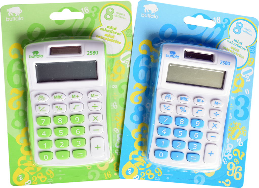 CALC 8DIGIT BATTERY PWR 4ASRT