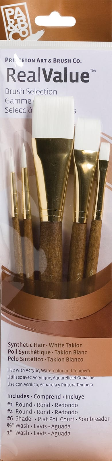 BRUSH WHT TAKLON VALUE 5PK