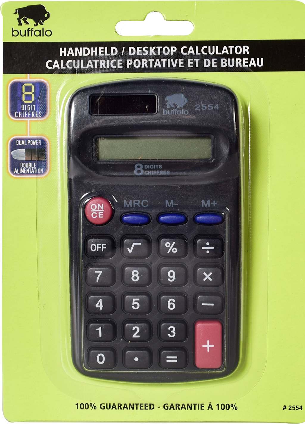 CALC 8DIGIT DUAL POWER BLK