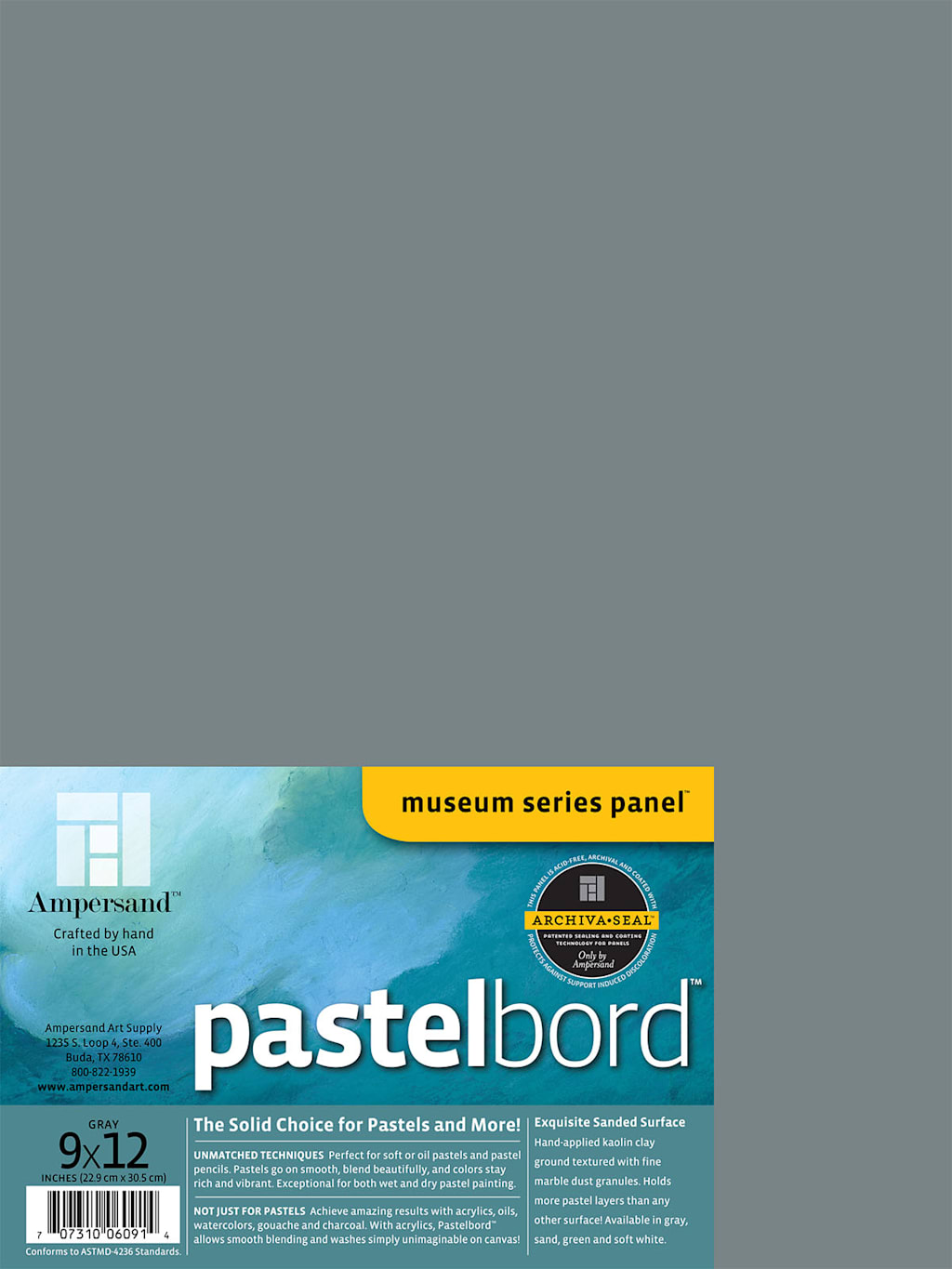 PASTELBORD GREY 1/8 INCH 9X12