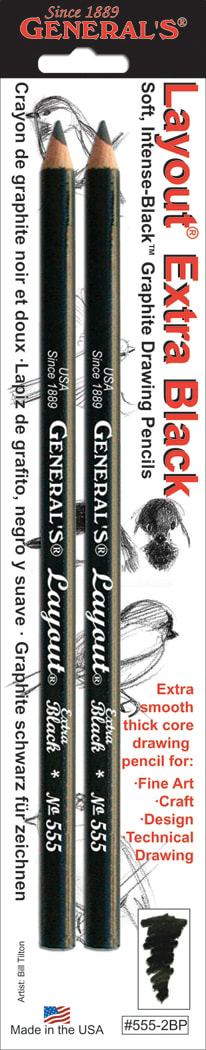 LAYOUT EBONY PENCIL 2/PK(6