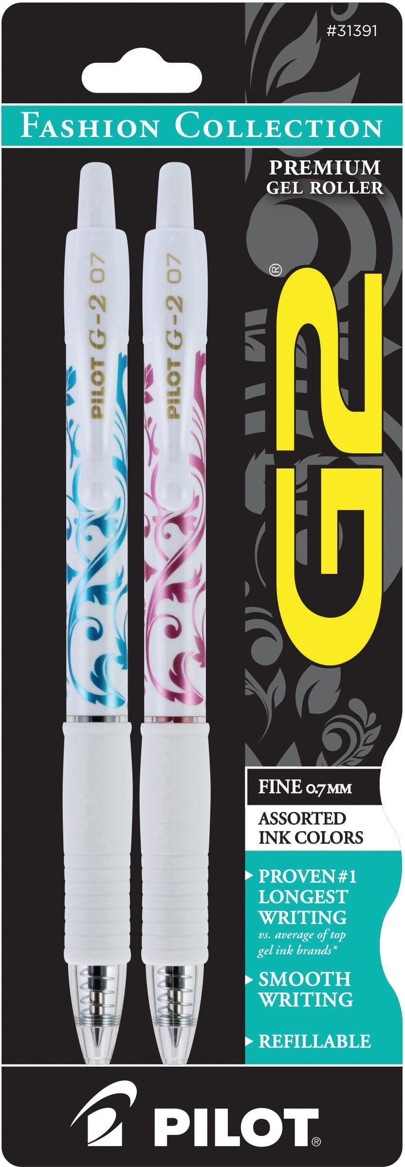GEL G2 WHITE BARREL 2PK ASST
