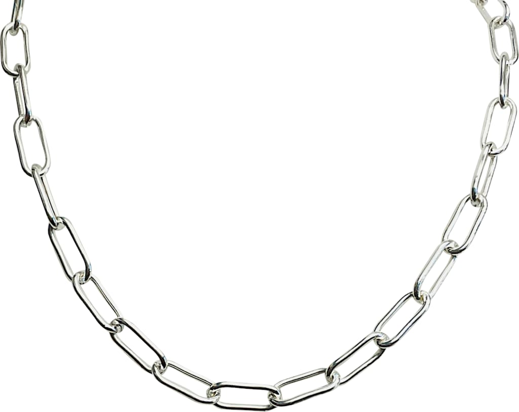 Link Paperclip Stat Ch Sil Bracelets