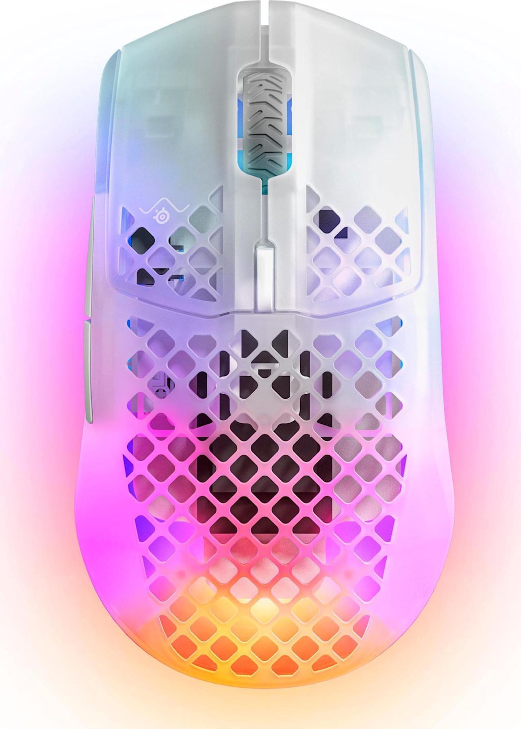 SteelSeries Aerox 3 Super Light Honeycomb Wireless RGB Optical Gaming Mouse (Ghost Edition)