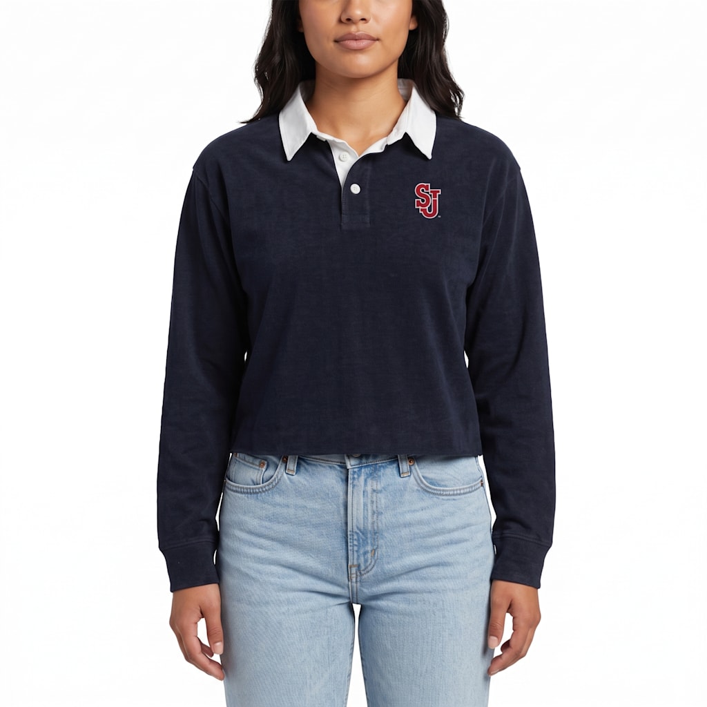 St. John's University Women's Authentic 1991 Long Sleeve Collared Cutoff Shirt - ONLINE ONLY