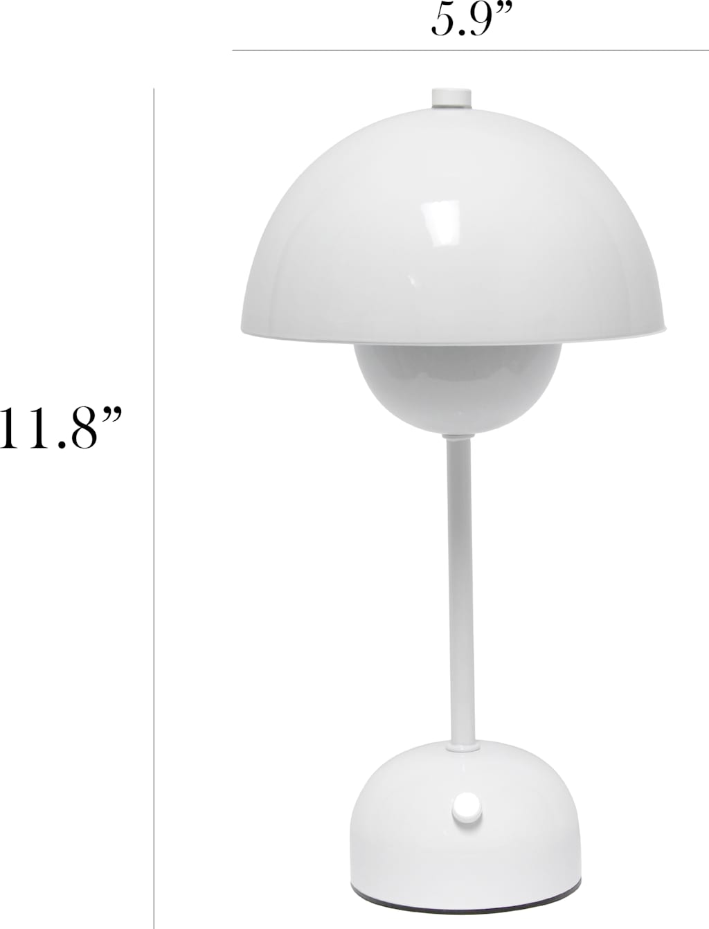 Simple Designs 11.8 Mushroom Magic Dimming LED Touch Stick Lamp, Portable & Rechargeable