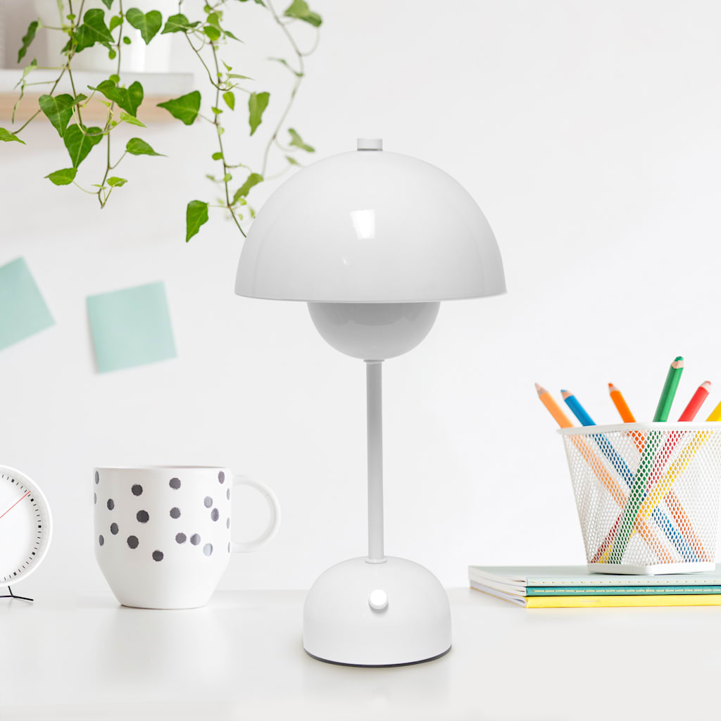 Simple Designs 11.8 Mushroom Magic Dimming LED Touch Stick Lamp, Portable & Rechargeable
