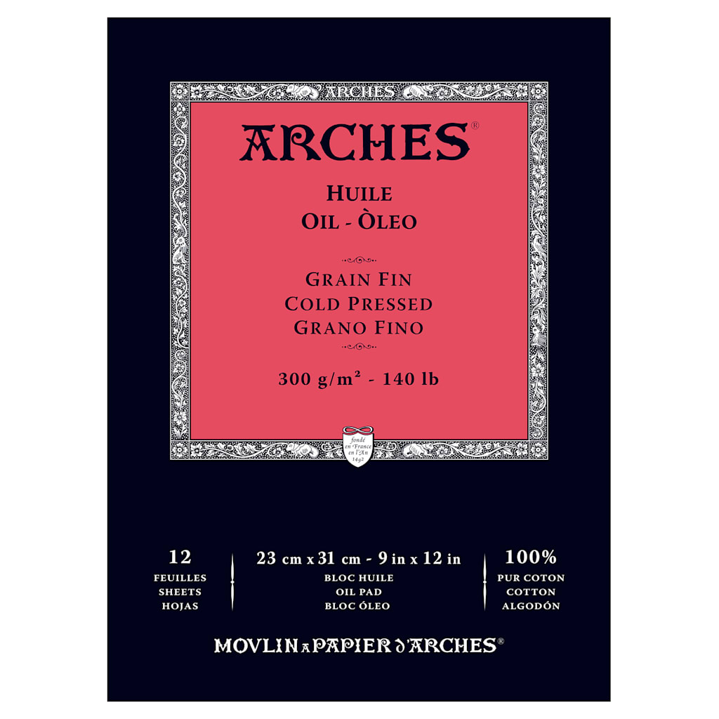 ARCHES OIL PAD 9X12 12/SHEETS