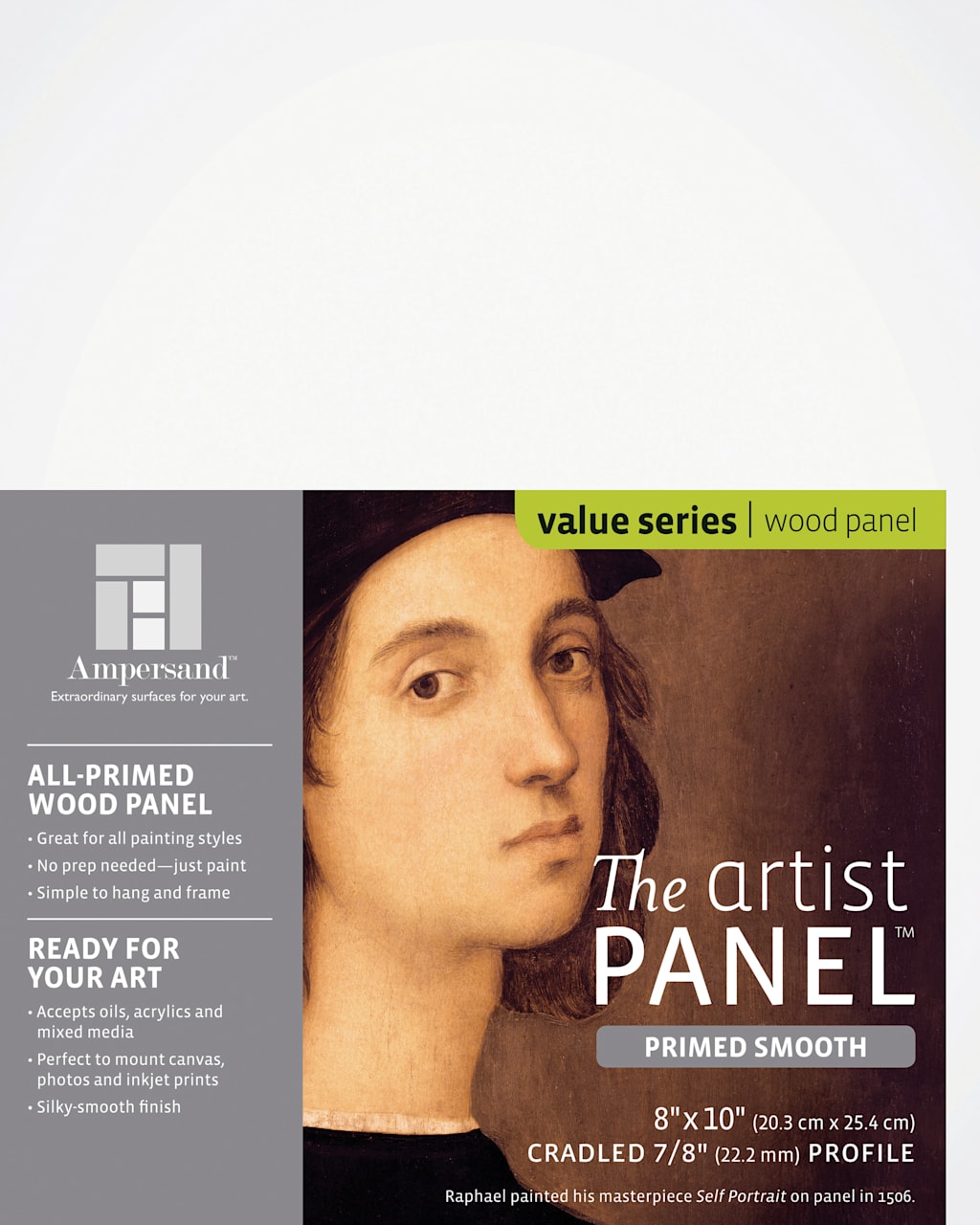 ARTIST PANEL PRIMED SMOOTH 7/8 INCH CRADLE 8X10