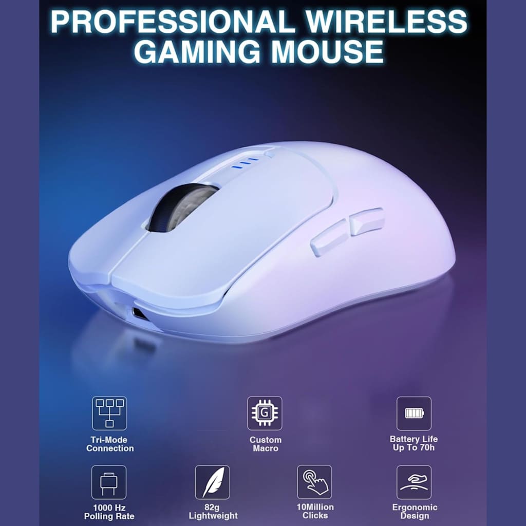 AULA SC580 Rechargeable Wireless Gaming Mouse - White - ONLINE ONLY