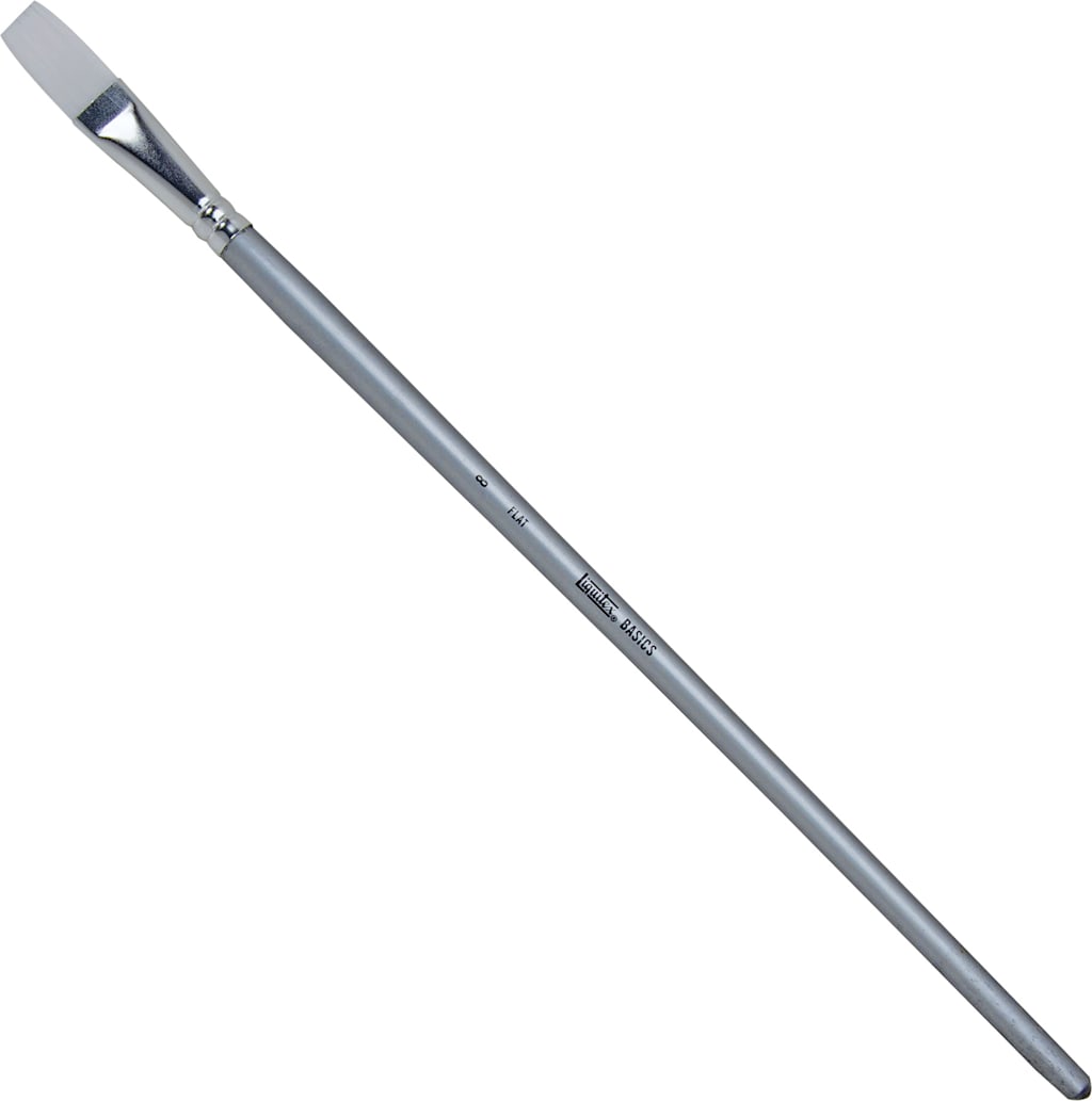 BASICS BRUSH FLAT #8 LONG HANDLE