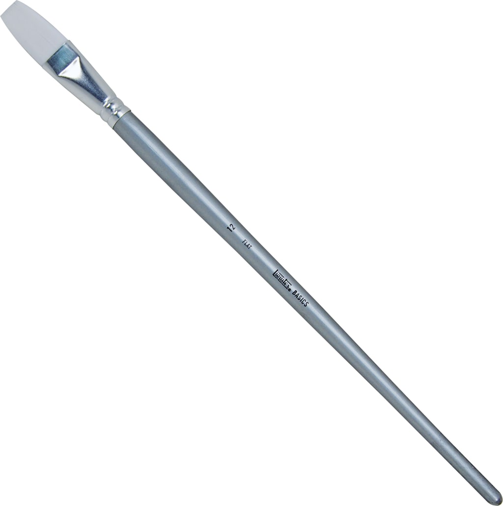 BASICS BRUSH FLAT #12 LONG HANDLE