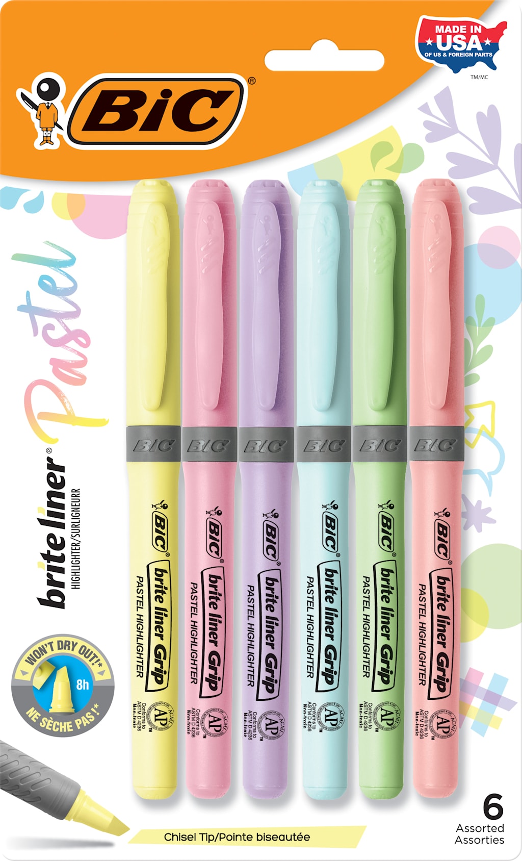 PASTEL HIGHLIGHTERS 6PK ASSTD