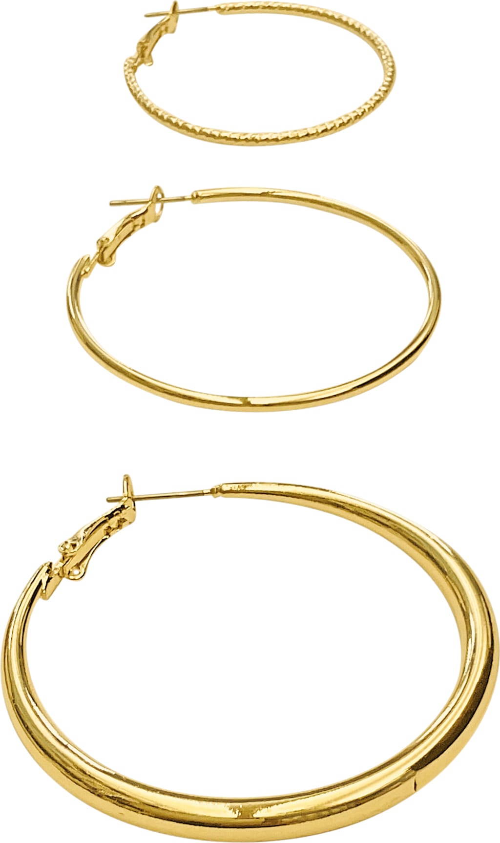 Ear Trio Hoops Medium Gold Earrings