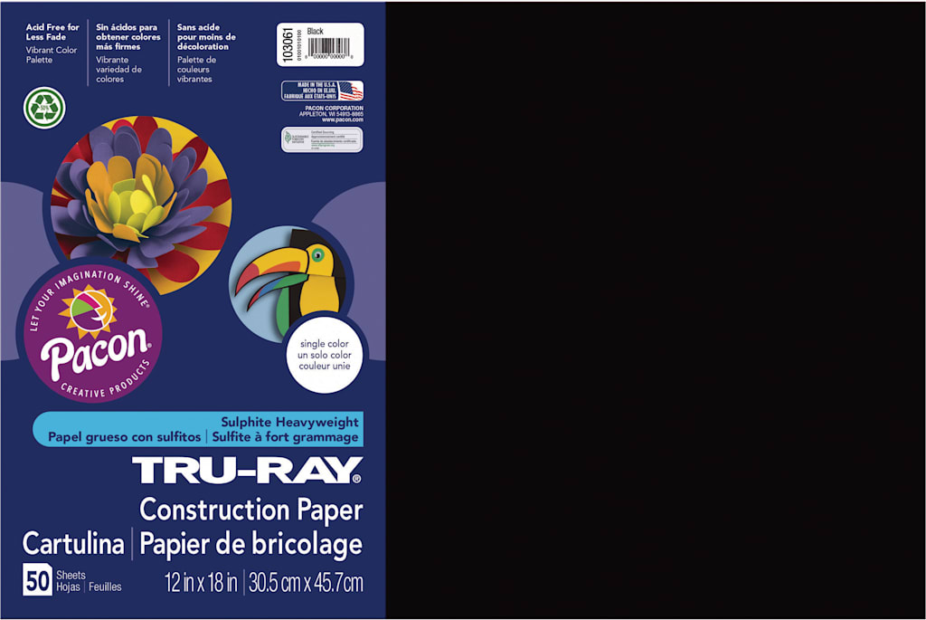 CONSTRUCTION TRURAY 12X18 BLACK 50 SHEETS