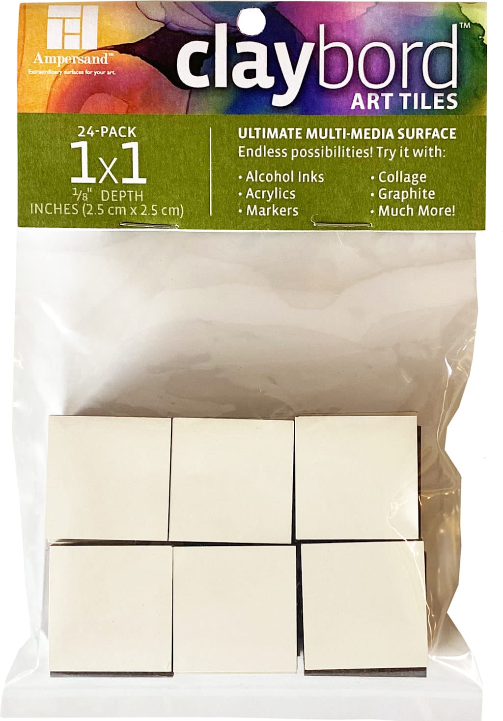 Claybord Art Tile 1X1 24-Pack
