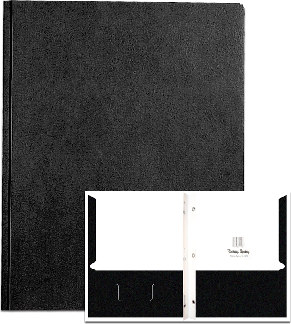 PORTFOLIO 2 POCKET 3 PRONG BLACK