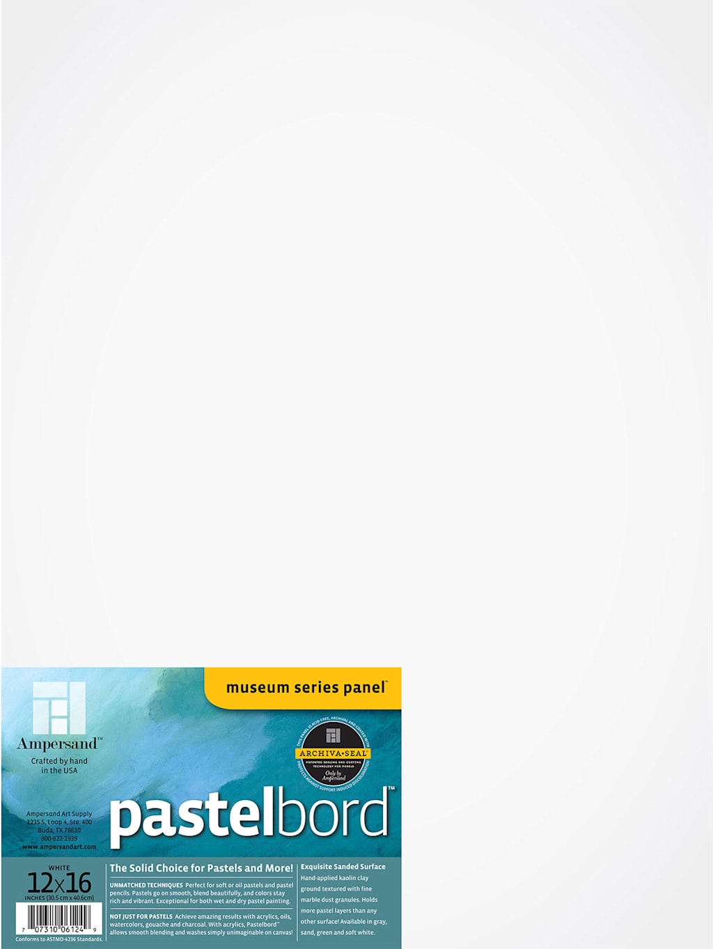 PASTELBORD WHITE 1/8 INCH 12X16