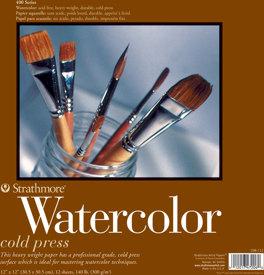 WATERCOLOR PAD 400 12X12 12 SHEETS