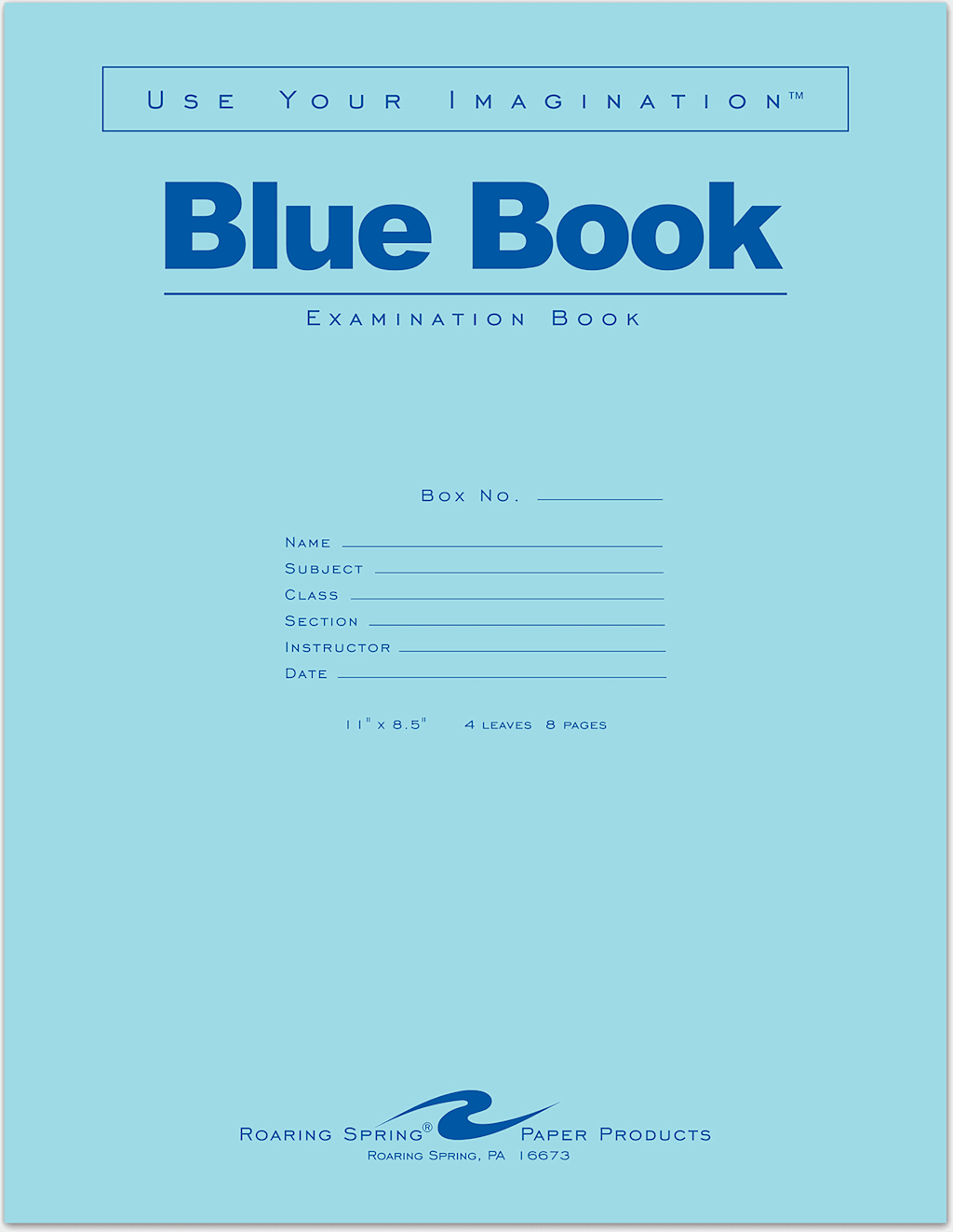 BLUE BK 11x8.5 4SH/8PG
