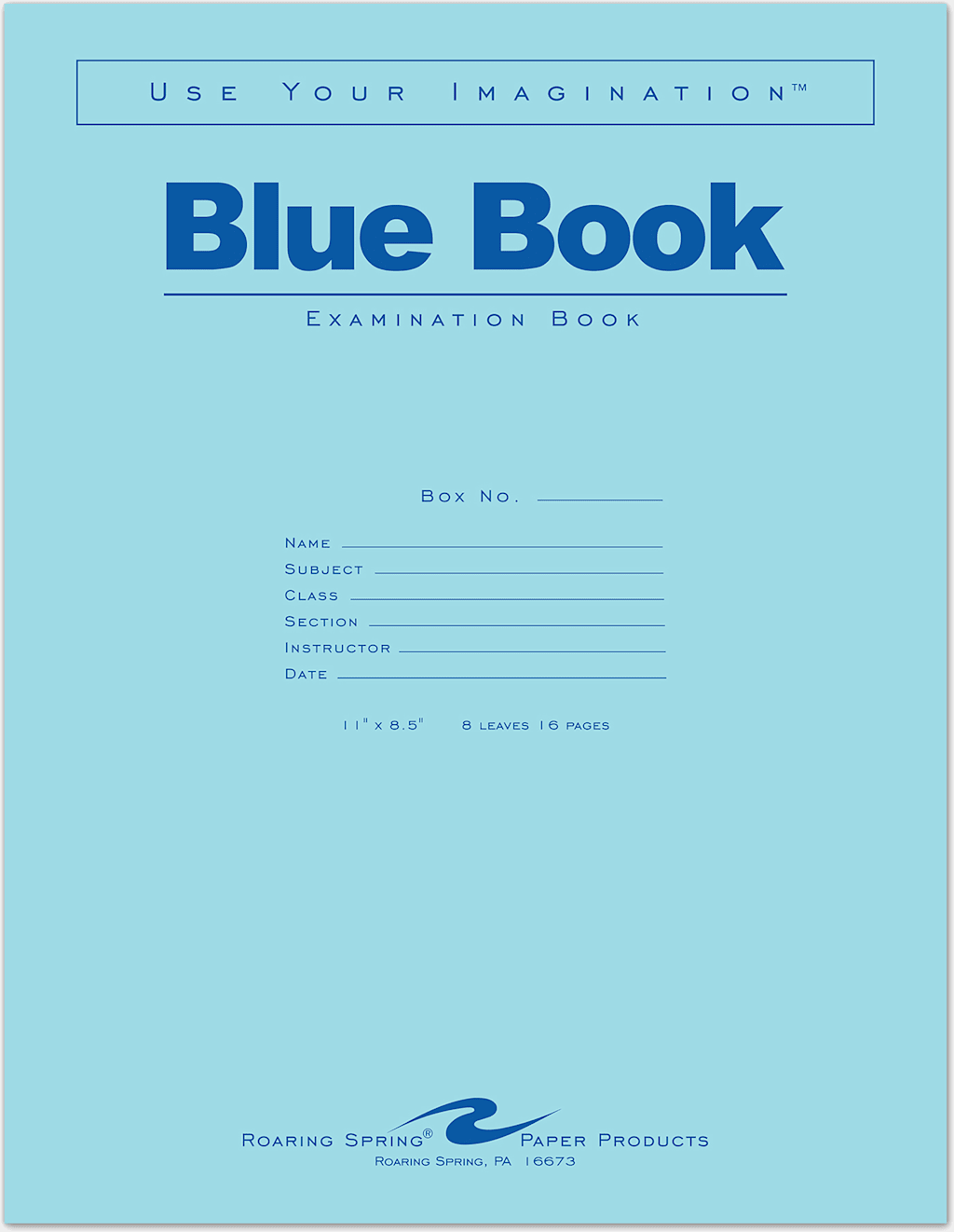 BLUE BK 11x8.5 8SH/16PG