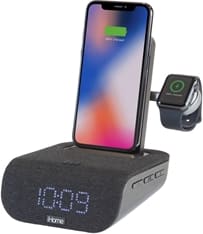 iHome TimeBase Pro+ Triple Charging Bluetooth Alarm Clock with Wireless Fast Charging - ONLINE ONLY