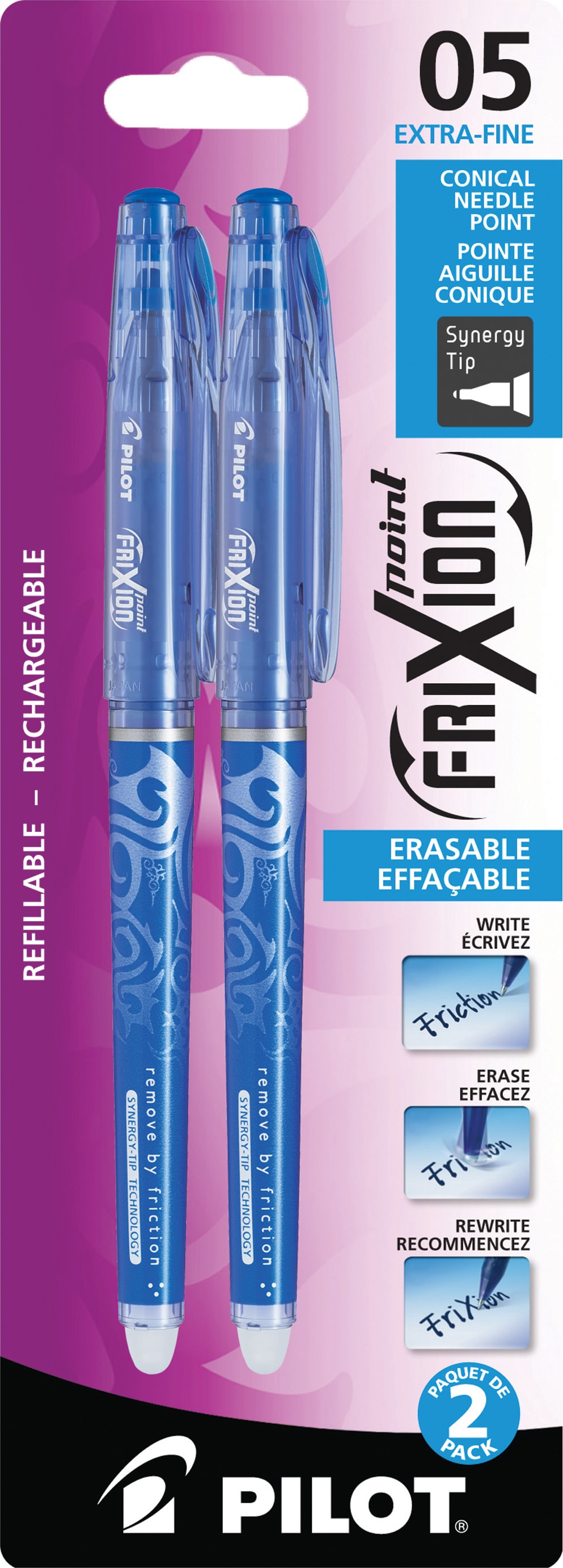 GEL PEN .5MM 2PK BLUE FRIXION