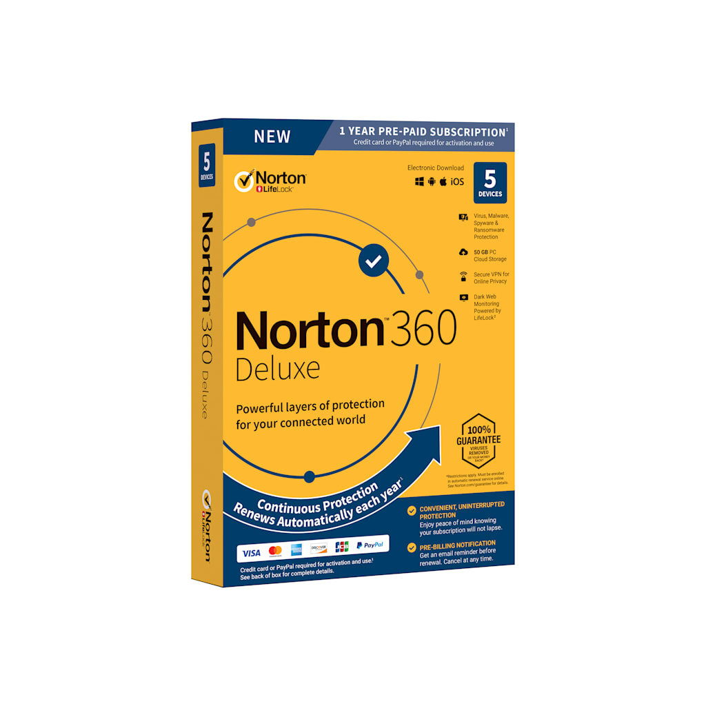 NORTON 360 DELUXE ACTCRD 1USR5DEV