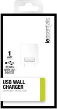 USB WALL CHARGER IESSENTIALS WHT