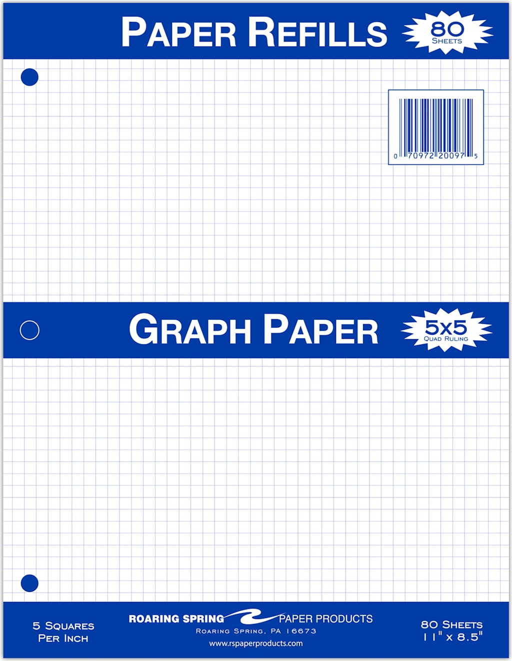 FILLER PAPER 5x5 80SH QUAD