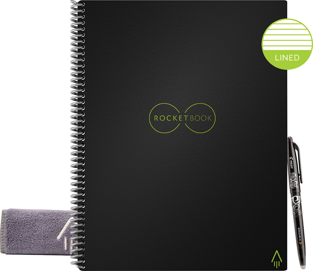 Rocketbook Core Smart Reusable Letter Size Notebook  8-1/2  x 11   1 Subject  Line Ruled  16 Sheets