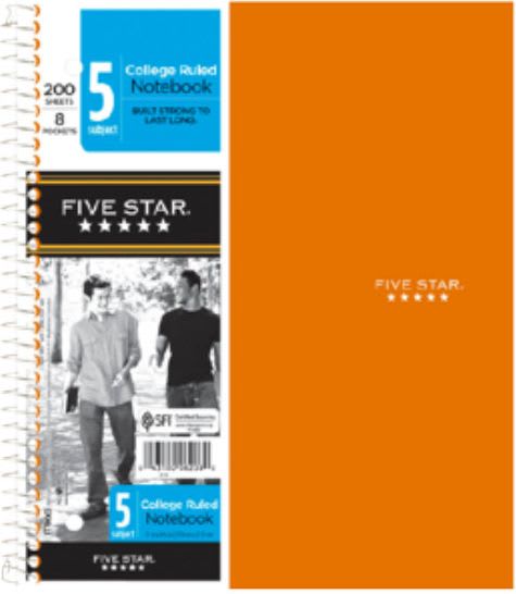 NOTEBOOK 5 SUBJECTJ FIVESTAR