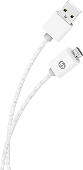 IE 10FT BRAID USB MICROCBL-WHT