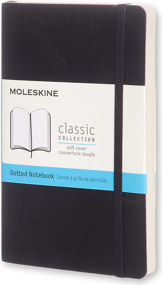 Moleskine Classic Notebook, Dotted, Black, Soft Cover (5 X 8.25)