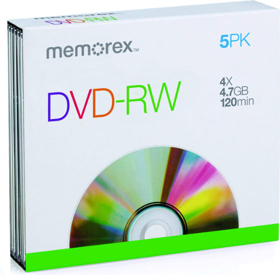 DVD-RW MEMOREX 5-PK JEWEL