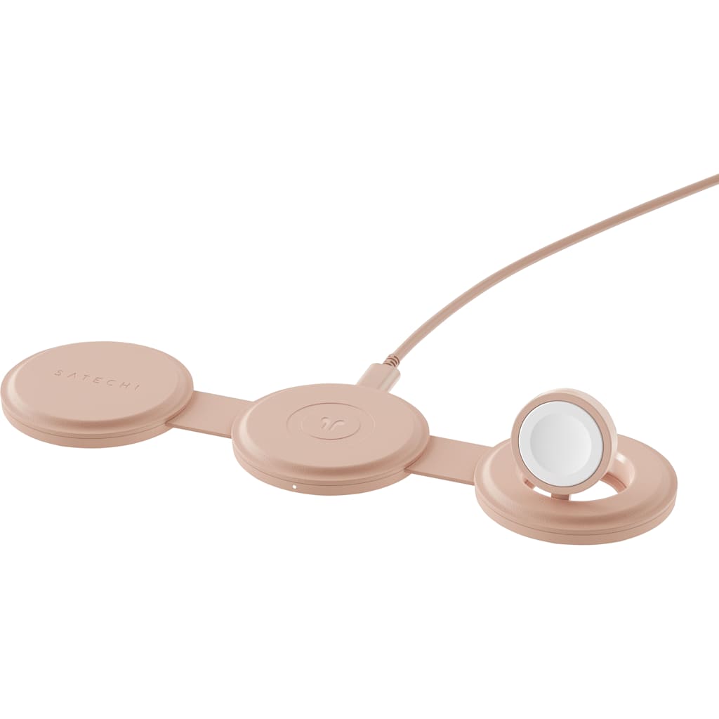 SATECHI ON GO 3 IN 1 WIRELESS CHARGER ROSE - ONLINE ONLY