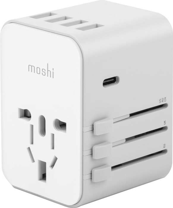 Moshi World Travel Adapter with USB-C Port - White - ONLINE ONLY