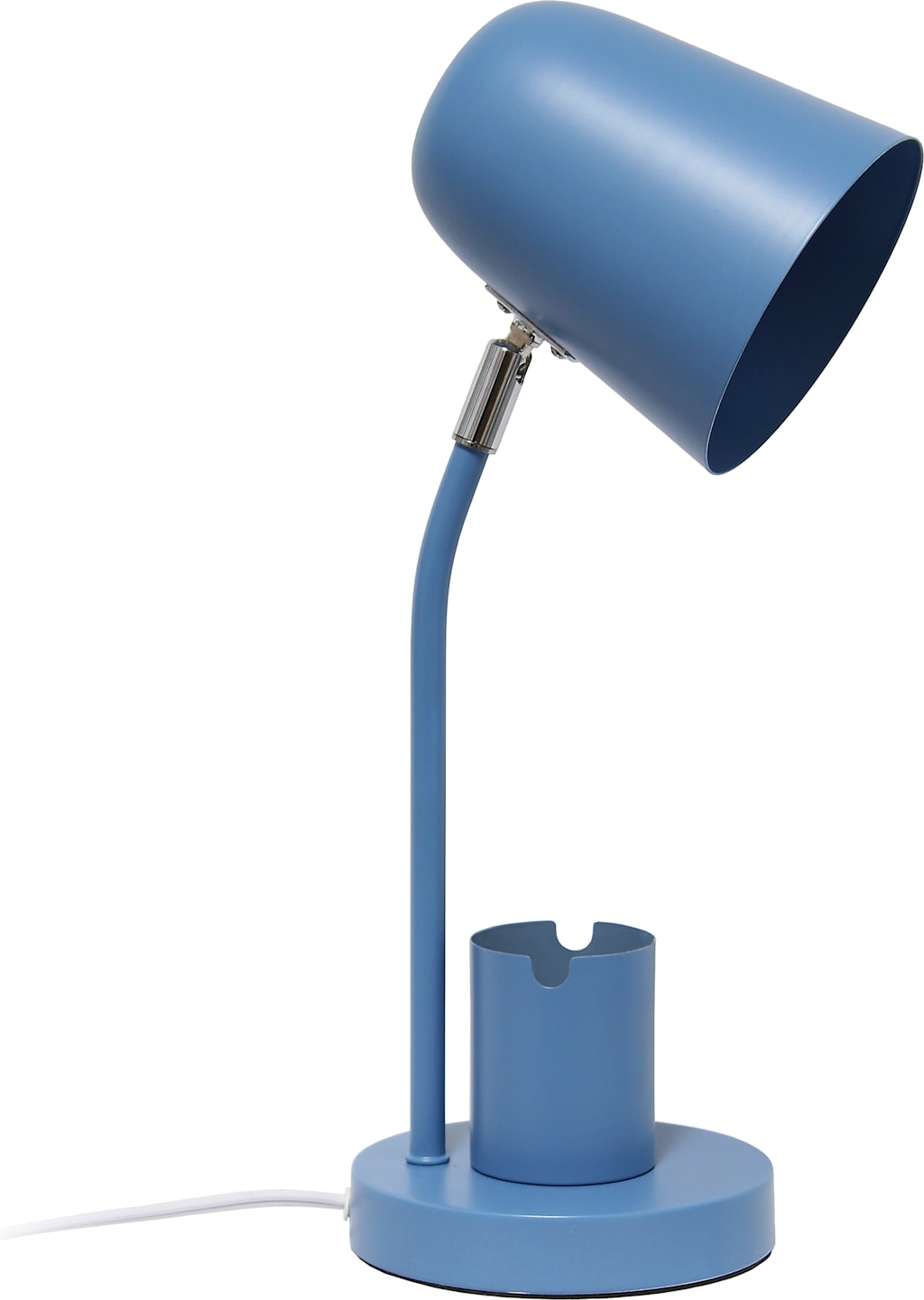 Simple Designs 15.75" Sleek Essentials Metal Table Desk Lamp with Compartment, for Office