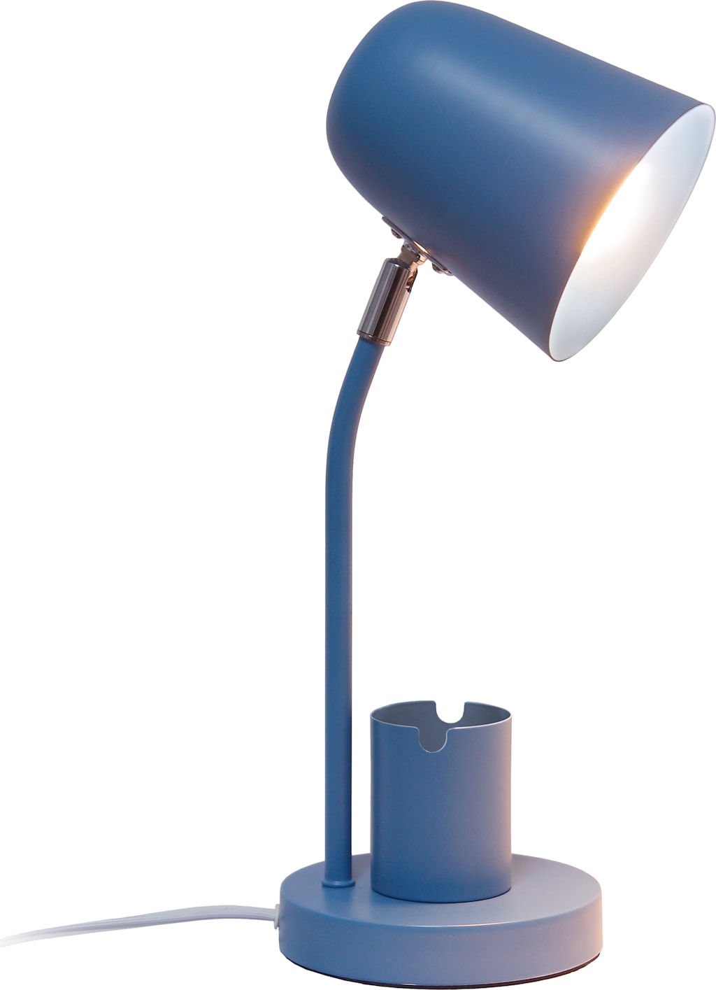 Simple Designs 15.75" Sleek Essentials Metal Table Desk Lamp with Compartment, for Office