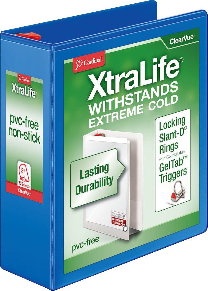 Cardinal Xtralife ClearVue Locking Slant-D Binders