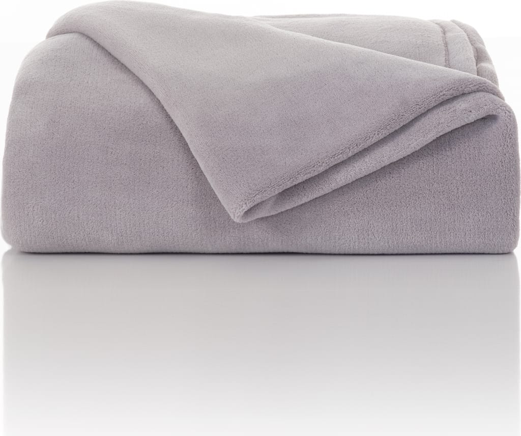 TWIN XL PLUSH BLANKET - GRAY