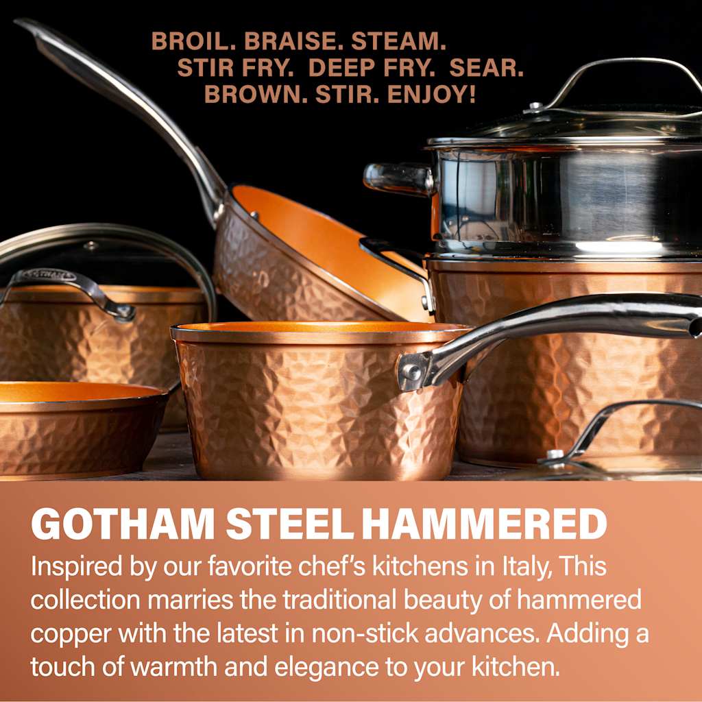 12" Hammered Copper Fry Pan